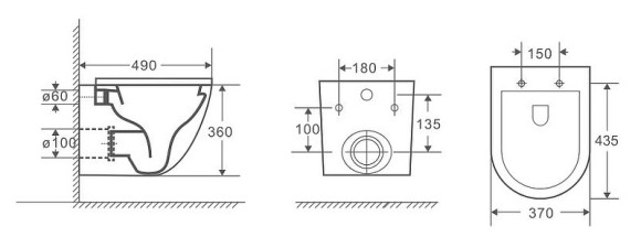 Унитаз Grossman Tornado GR-4455SQ подвесной с сиденьем Микролифт Унитаз Grossman Tornado GR-4455SQ подвесной с сиденьем Микролифт