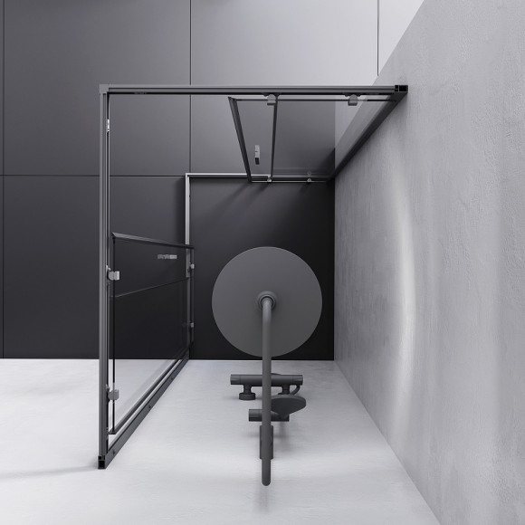 Душевой уголок AM.PM Gem S 100х80 W93G-404-100280-BT профиль Черный матовый стекло прозрачное Душевой уголок AM.PM Gem S 100х80 W93G-404-100280-BT профиль Черный матовый стекло прозрачное