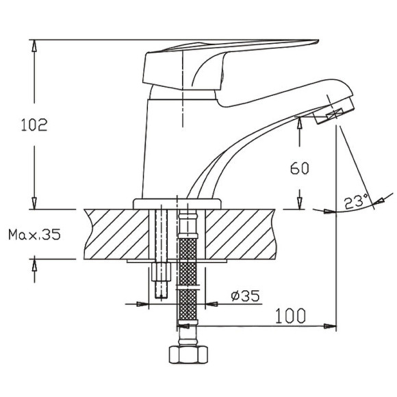 Смеситель для раковины Haiba HB1037 Хром Смеситель для раковины Haiba HB1037 Хром