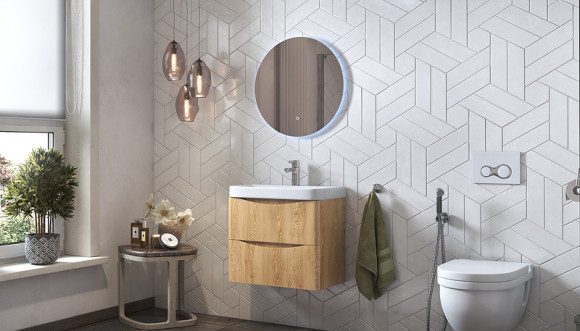 Тумба под раковину Velvex Clay 60 tp.CLA.9595.60.2Y подвесная Дуб верона