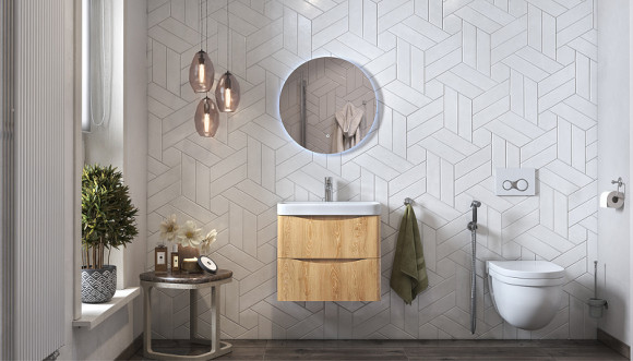 Тумба под раковину Velvex Clay 60 tp.CLA.9595.60.2Y подвесная Дуб верона