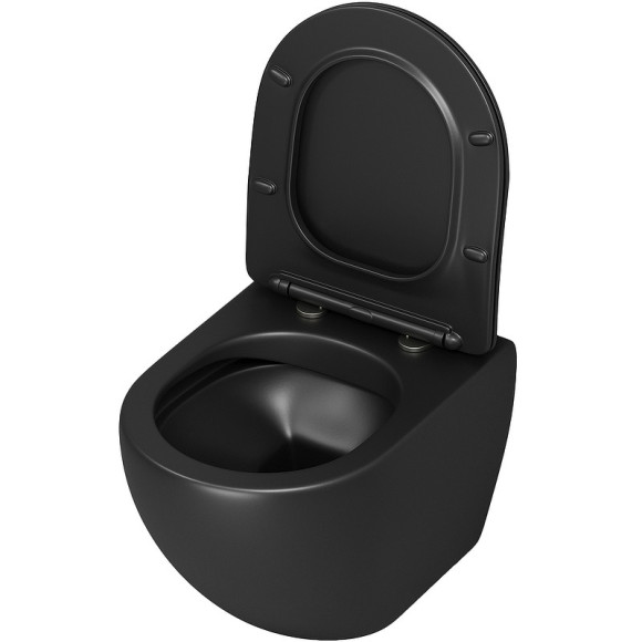Унитаз Grossman GR-4455BMS подвесной Черный матовый с сиденьем Микролифт Унитаз Grossman GR-4455BMS подвесной Черный матовый с сиденьем Микролифт