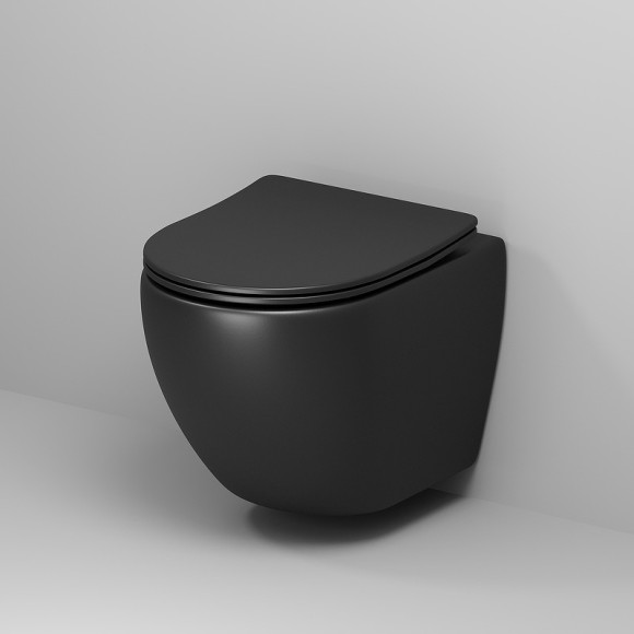 Унитаз Grossman GR-4455BMS подвесной Черный матовый с сиденьем Микролифт Унитаз Grossman GR-4455BMS подвесной Черный матовый с сиденьем Микролифт