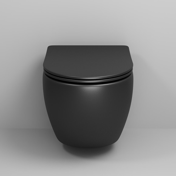 Унитаз Grossman GR-4455BMS подвесной Черный матовый с сиденьем Микролифт Унитаз Grossman GR-4455BMS подвесной Черный матовый с сиденьем Микролифт