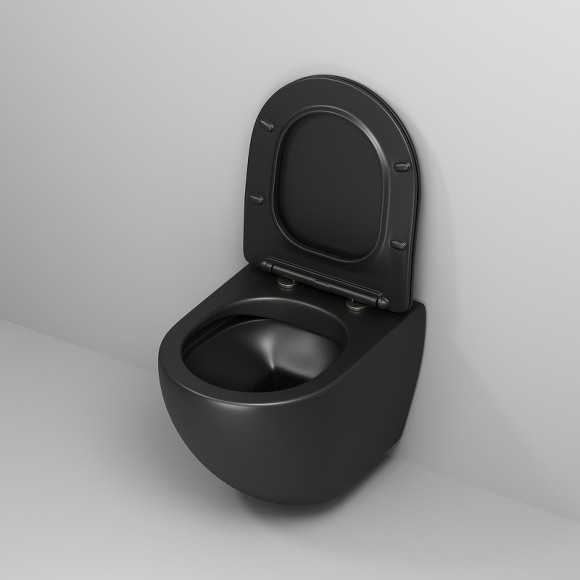 Унитаз Grossman GR-4455BMS подвесной Черный матовый с сиденьем Микролифт Унитаз Grossman GR-4455BMS подвесной Черный матовый с сиденьем Микролифт