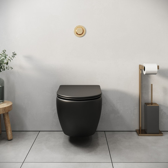 Унитаз Grossman GR-4455BMS подвесной Черный матовый с сиденьем Микролифт Унитаз Grossman GR-4455BMS подвесной Черный матовый с сиденьем Микролифт