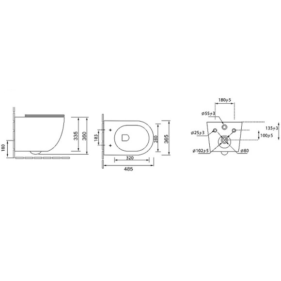 Унитаз Grossman GR-4455BMS подвесной Черный матовый с сиденьем Микролифт Унитаз Grossman GR-4455BMS подвесной Черный матовый с сиденьем Микролифт