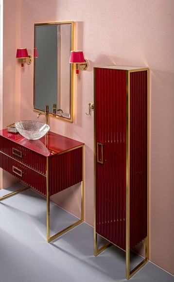 Шкаф пенал Boheme Armadi Art Monaco 35 R 868-RG-R Бордо глянец Золото Шкаф пенал Boheme Armadi Art Monaco 35 R 868-RG-R Бордо глянец Золото