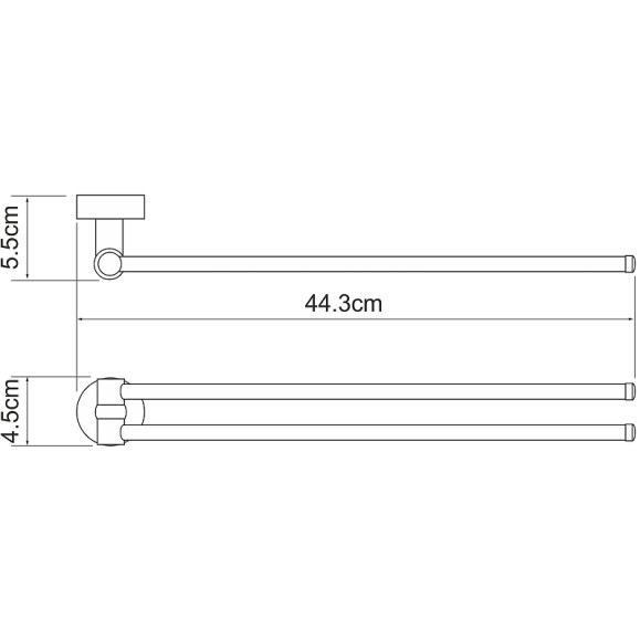 Полотенцедержатель WasserKRAFT Donau K-9431 поворотный Хром Полотенцедержатель WasserKRAFT Donau K-9431 поворотный Хром