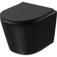 Унитаз Grossman Tornado GR-4477BMSQ подвесной Черный матовый с сиденьем Микролифт Унитаз Grossman Tornado GR-4477BMSQ подвесной Черный матовый с сиденьем Микролифт