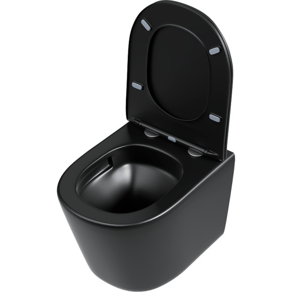 Унитаз Grossman Tornado GR-4477BMSQ подвесной Черный матовый с сиденьем Микролифт Унитаз Grossman Tornado GR-4477BMSQ подвесной Черный матовый с сиденьем Микролифт