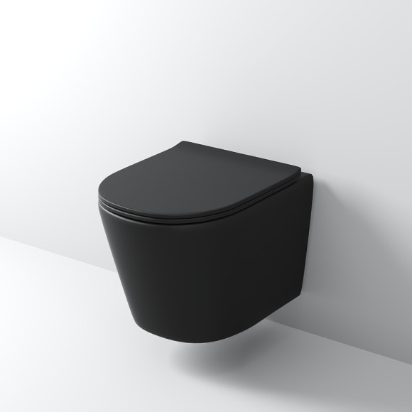 Унитаз Grossman Tornado GR-4477BMSQ подвесной Черный матовый с сиденьем Микролифт Унитаз Grossman Tornado GR-4477BMSQ подвесной Черный матовый с сиденьем Микролифт