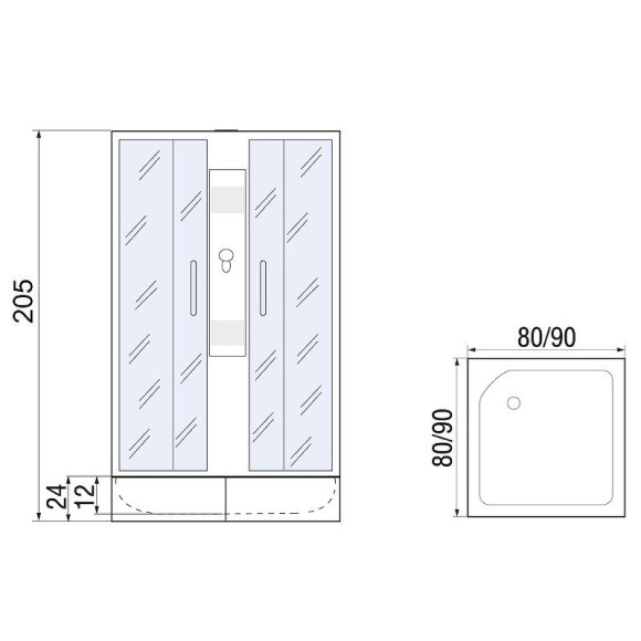 Душевая кабина River Quadro 80x80 МТ Б/К 10000002241 с поддоном Душевая кабина River Quadro 80x80 МТ Б/К 10000002241 с поддоном