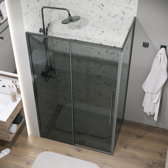 Душевой уголок Grossman Galaxy 100х90 120.K33.01.1090.42.10 профиль Графит сатин стекло тонированное Душевой уголок Grossman Galaxy 100х90 120.K33.01.1090.42.10 профиль Графит сатин стекло тонированное