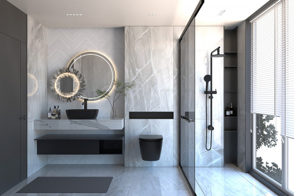 Комплект унитаза с инсталляцией Abber Bequem AC1100MB-AC0105-AC0121MB с сиденьем Микролифт и Черной матовой клавишей смыва