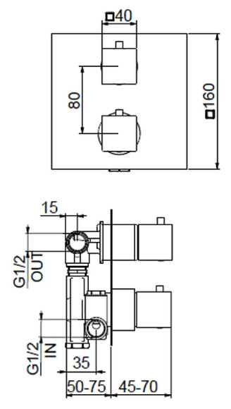 Смеситель для душа Webert Pegaso PE970902015 с термостатом Хром Смеситель для душа Webert Pegaso PE970902015 с термостатом Хром