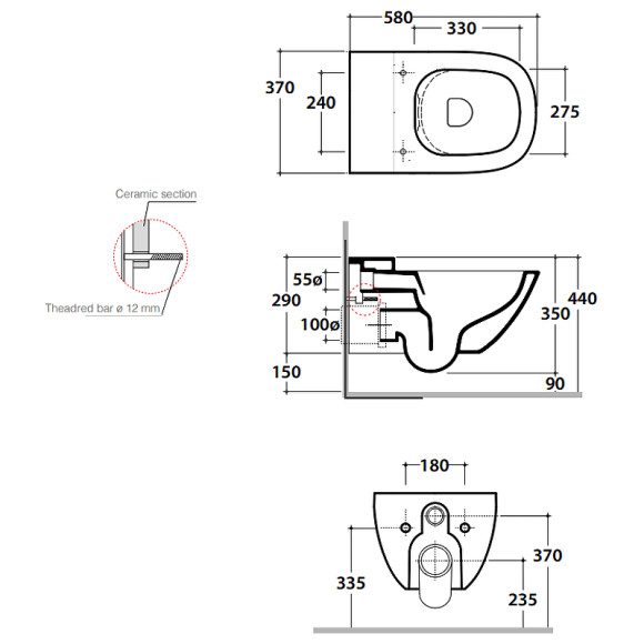 Унитаз Globo Stockholm LAS04.BI подвесной без сиденья Унитаз Globo Stockholm LAS04.BI подвесной без сиденья