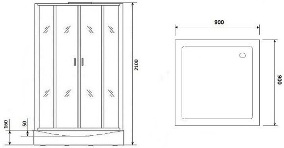 Душевая кабина Niagara Premium 90x90 NG-6001-01Q без гидромассажа Душевая кабина Niagara Premium 90x90 NG-6001-01Q без гидромассажа