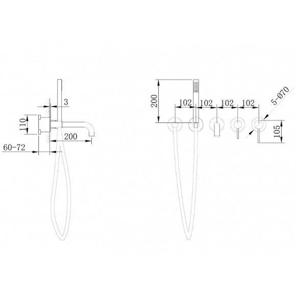 Смеситель для ванны Abber Wasser Kreis AF8130MRG Розовое золото матовое Смеситель для ванны Abber Wasser Kreis AF8130MRG Розовое золото матовое