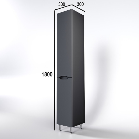 Шкаф пенал Style Line Марелла 30 Люкс Plus СС-00002420 с бельевой корзиной Серый матовый антискрейтч Шкаф пенал Style Line Марелла 30 Люкс Plus СС-00002420 с бельевой корзиной Серый матовый антискрейтч