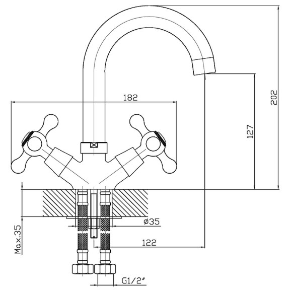 Смеситель для раковины Orange Classic Pro M72-011cr Хром Смеситель для раковины Orange Classic Pro M72-011cr Хром