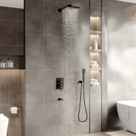 Душевая система Berges Nardis 3S Black 071006 Черная матовая Душевая система Berges Nardis 3S Black 071006 Черная матовая