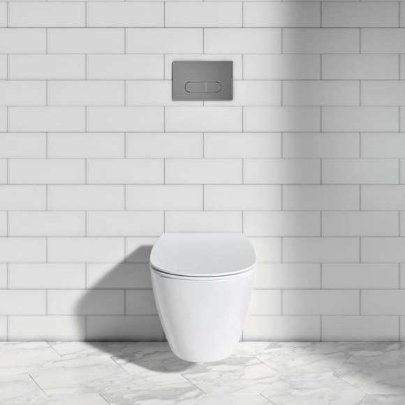 Комплект унитаза с инсталляцией Ideal Standard Tesi Aqua Blade TT00002/115AA с сиденьем Микролифт и клавишей смыва Хром