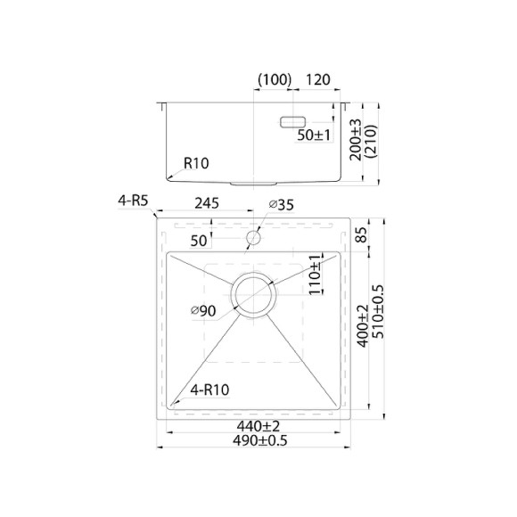 Кухонная мойка Iddis Haze 49 HAZ49S0i77 Сатин