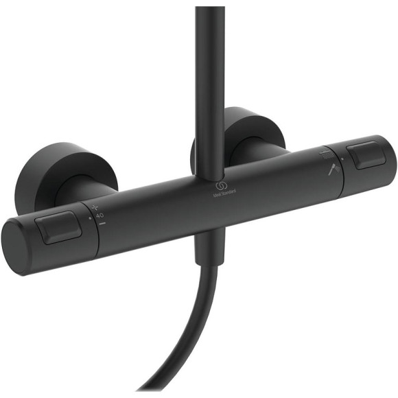Душевая система Ideal Standard Ceratherm T25 A7545XG с термостатом Черная матовая Душевая система Ideal Standard Ceratherm T25 A7545XG с термостатом Черная матовая