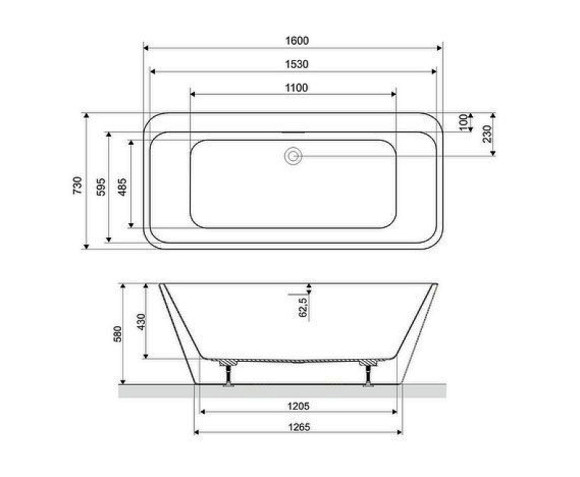 Акриловая ванна Excellent Lila 2.0 160x73 WAEX.LIL2.160.WHW без гидромассажа Акриловая ванна Excellent Lila 2.0 160x73 WAEX.LIL2.160.WHW без гидромассажа