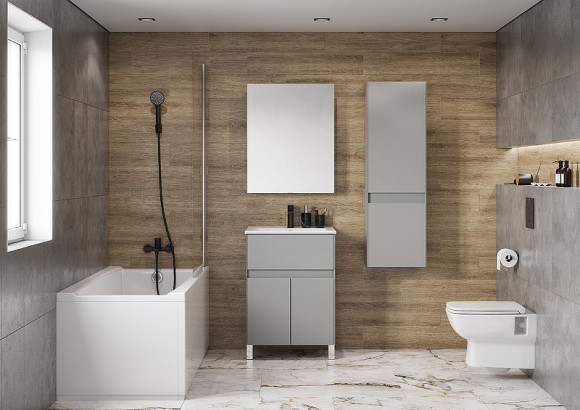 Тумба под раковину Aquaton Форест 60 1A278201FR4D0 Туманный серый