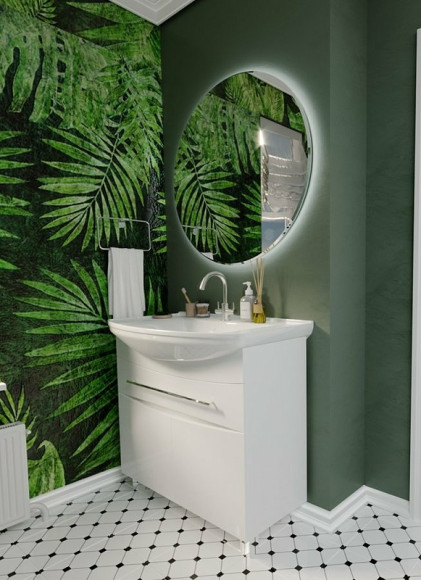 Тумба под раковину 1MarKa Lina New 85Н У94493 Белый глянец