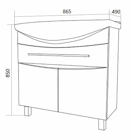 Тумба под раковину 1MarKa Lina New 85Н У94493 Белый глянец