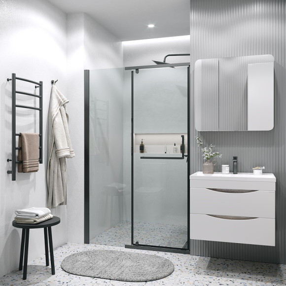 Душевая дверь Grossman Pragma 100 100.K33.03.100.21.00 профиль Черный матовый стекло прозрачное Душевая дверь Grossman Pragma 100 100.K33.03.100.21.00 профиль Черный матовый стекло прозрачное