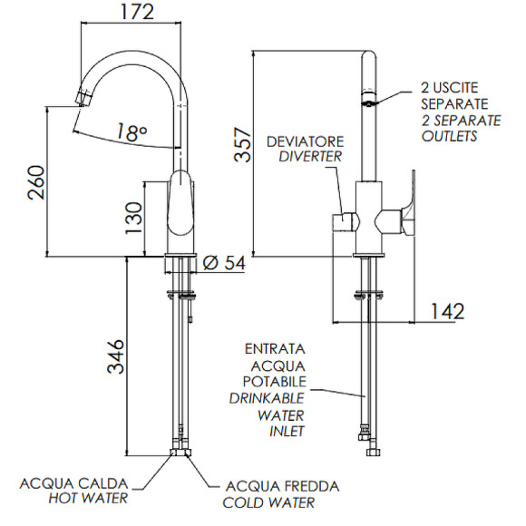 Смеситель для кухни Remer Class Line L79DW Хром Смеситель для кухни Remer Class Line L79DW Хром