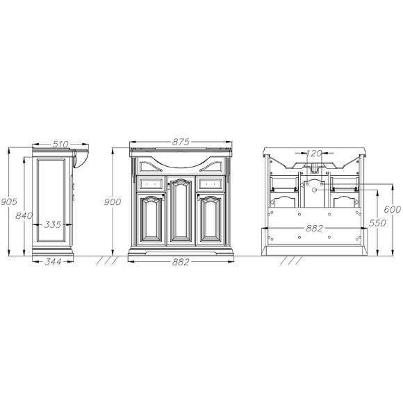 Тумба под раковину Opadiris Риспекто 85 00-00006703 Слоновая кость Тумба под раковину Opadiris Риспекто 85 00-00006703 Слоновая кость