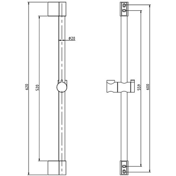 Душевая штанга Rav Slezak PD0015CMAT Черная матовая