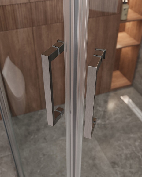 Душевой уголок Cezares Molveno 120x120 MOLVENO-R-22-100+20-C-GM-IV профиль Оружейная сталь стекло прозрачное