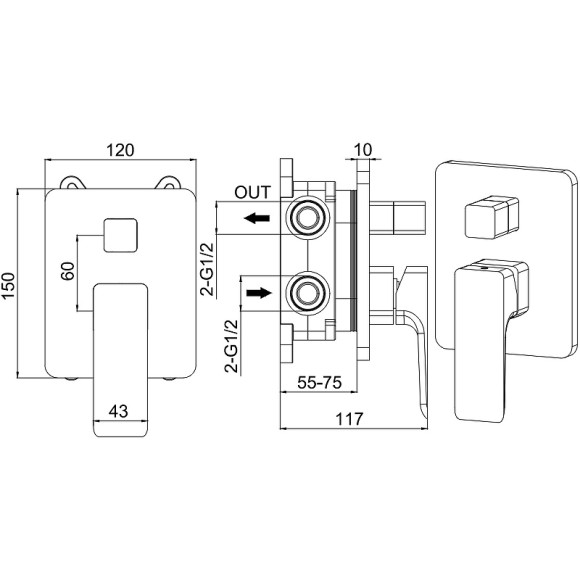 Смеситель для душа Allen Brau Infinity 5.21014-31 Черный матовый Смеситель для душа Allen Brau Infinity 5.21014-31 Черный матовый