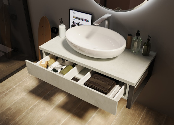 Тумба под раковину 1MarKa Grunge Loft 70П Ц0000015938 подвесная Бетон светлый