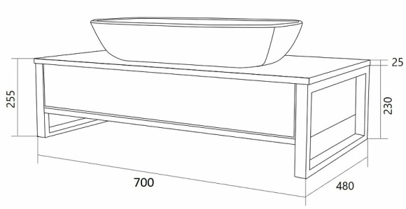 Тумба под раковину 1MarKa Grunge Loft 70П Ц0000015938 подвесная Бетон светлый