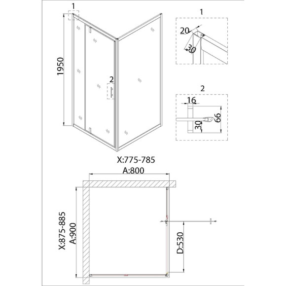 Душевой уголок Niagara Nova 90х80 NG-63-9A-A80 профиль Хром стекло прозрачное Душевой уголок Niagara Nova 90х80 NG-63-9A-A80 профиль Хром стекло прозрачное