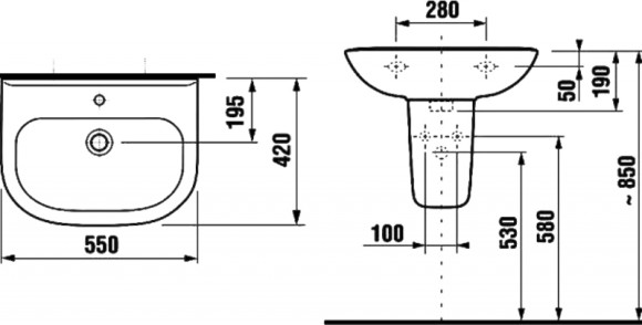 Раковина Jika Olymp 55 8.1061.2.000.104.9 Белая Раковина Jika Olymp 55 8.1061.2.000.104.9 Белая