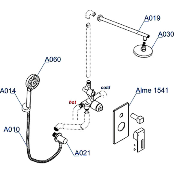 Душевая система WasserKRAFT Alme A14130 Хром Душевая система WasserKRAFT Alme A14130 Хром