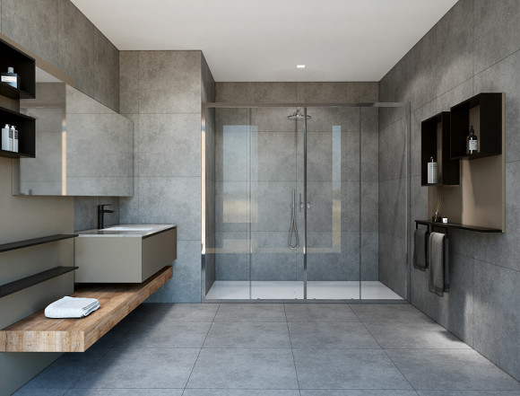 Душевая дверь Vincea Garda 180 VDS-1G2180CL профиль Хром стекло прозрачное