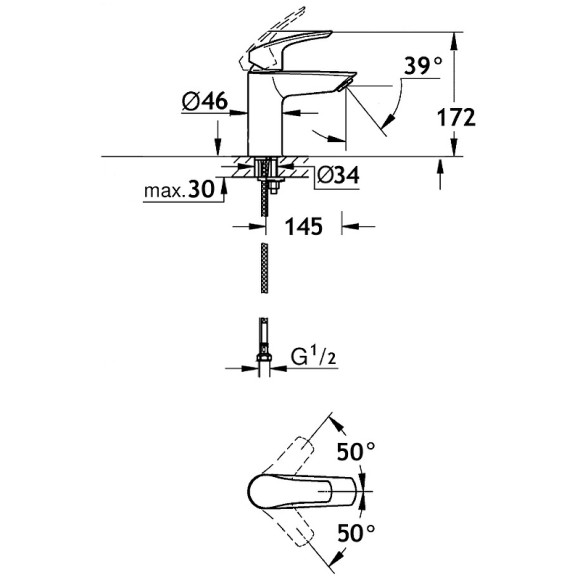 Смеситель для раковины AQUAme Prato AQMP6130 Хром Смеситель для раковины AQUAme Prato AQMP6130 Хром