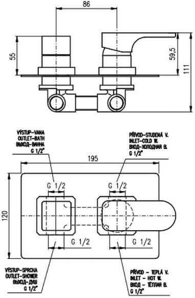 Смеситель для душа Rav Slezak Yukon YU186K Хром