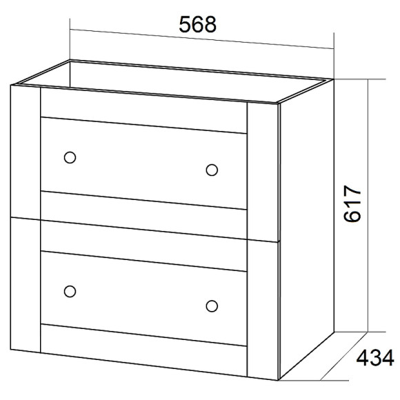 Тумба под раковину Бриклаер Хелена 60 4627125416408 подвесная Рамочный белый