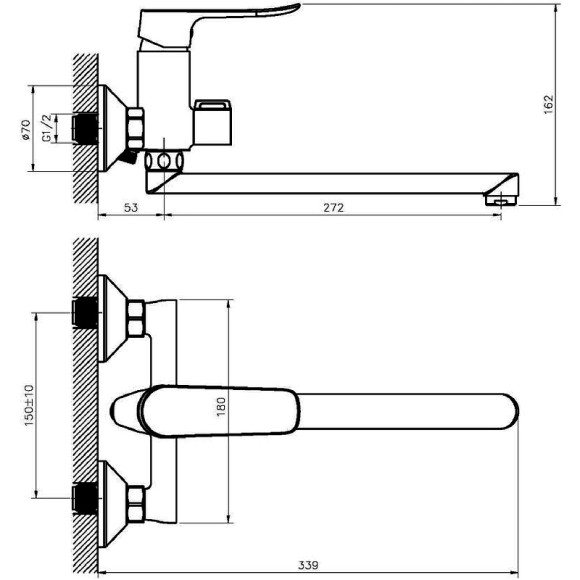 Смеситель для ванны Agger Nice A2521100 универсальный Хром Смеситель для ванны Agger Nice A2521100 универсальный Хром