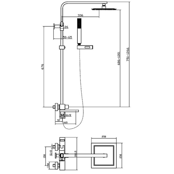 Душевая система Agger Great A2893300 Хром